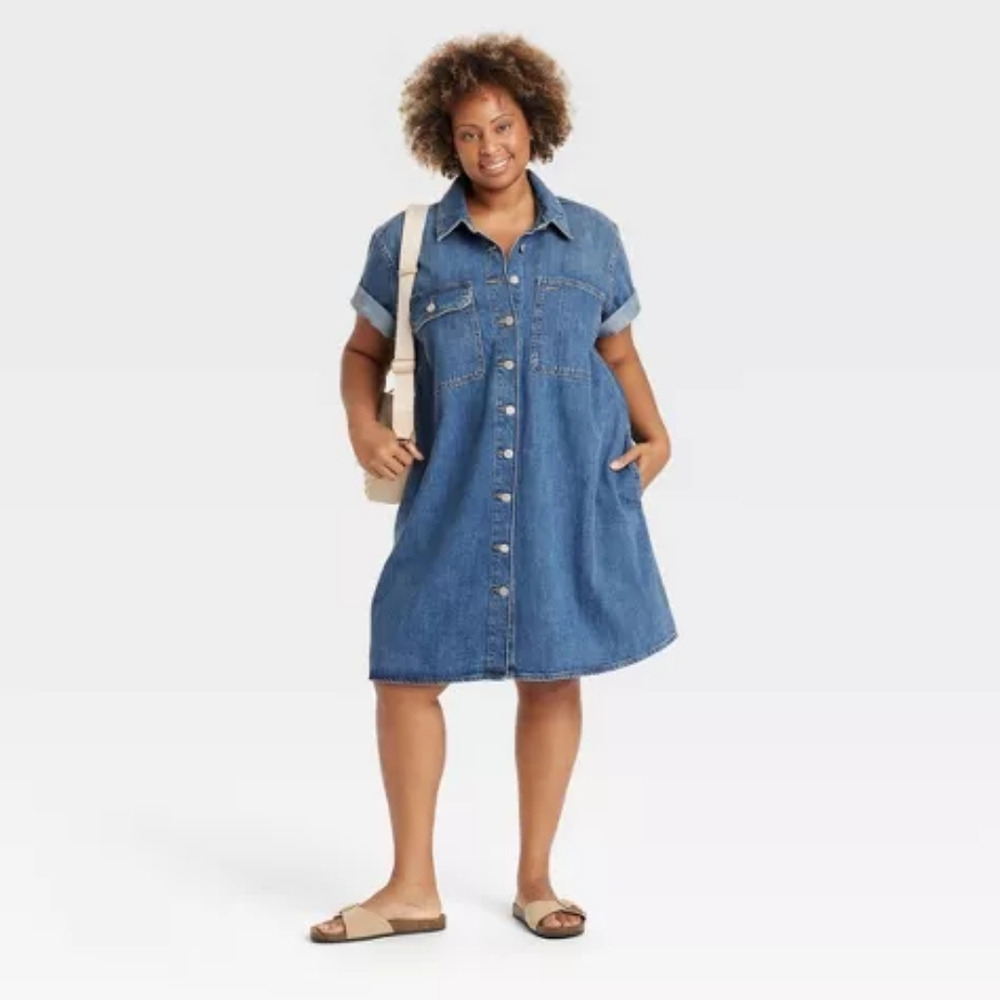 Women's Short Sleeve Mini Shirtdress - Universal Thread